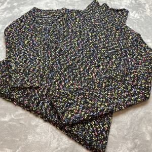 Northern Isles Confetti Sweater Womens M Black Spotted Mohair Blend‎ Turtleneck
